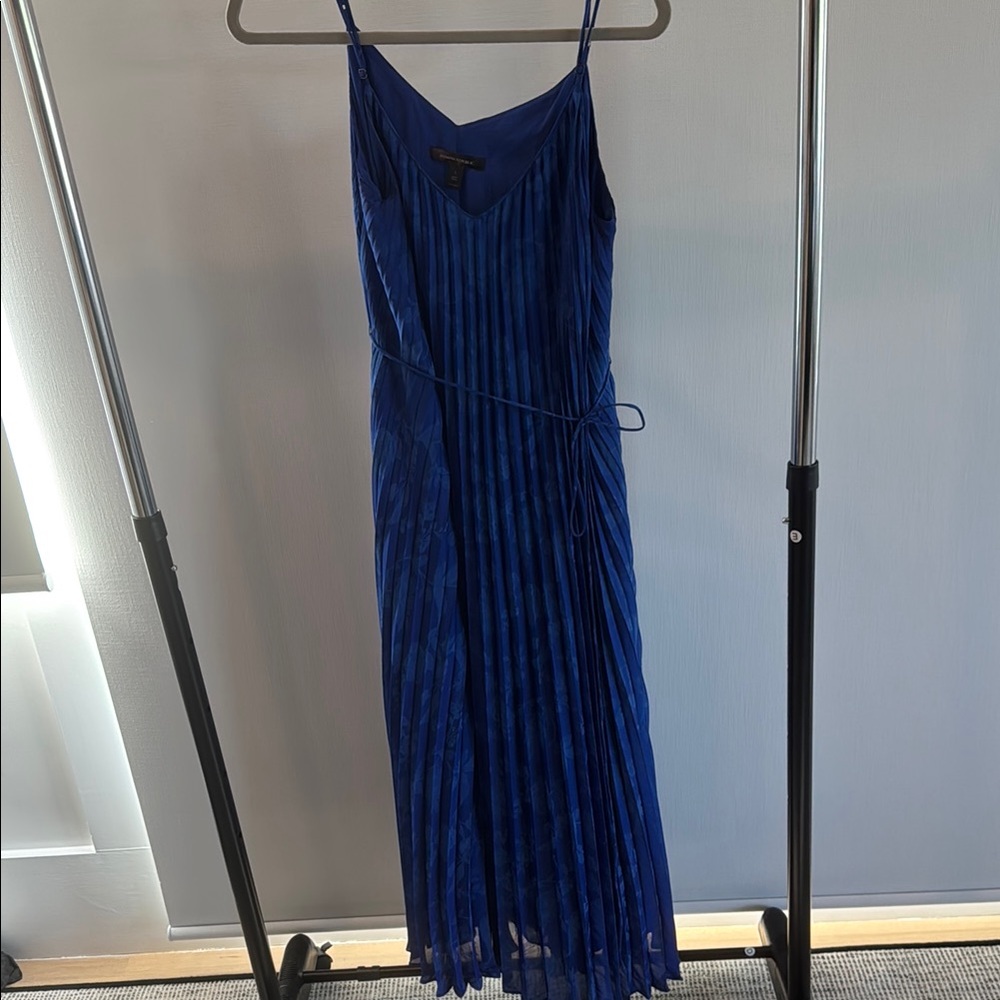 Banana Republic Satin Pleated Midi Dress
